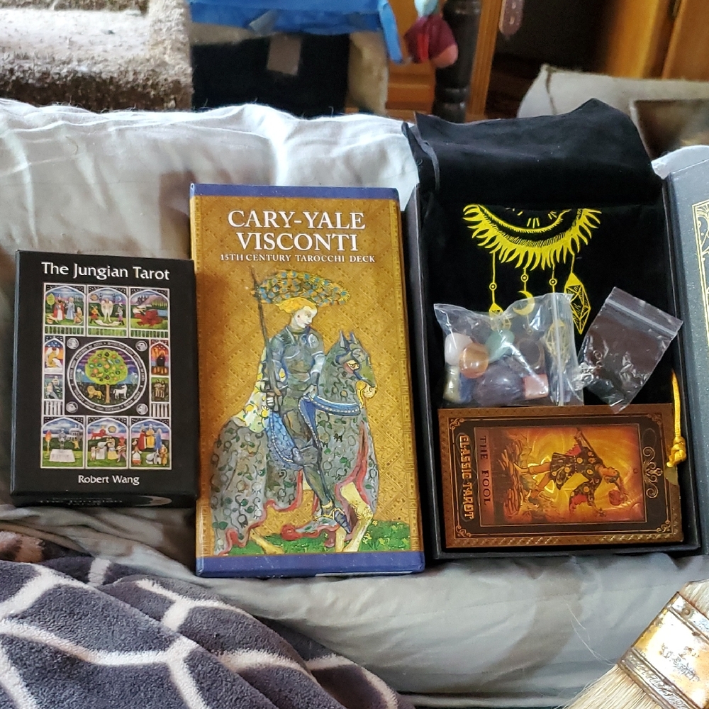 Cary-Yale Visconti Tarot Deck plus Jungarian Tarot Deck and Golden Foil TarotKit